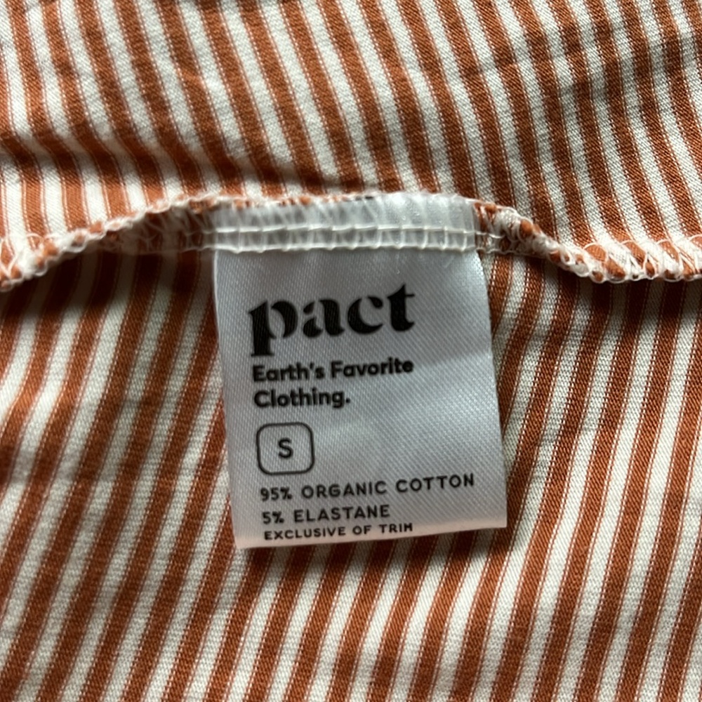 Pact Organic Cotton Shell Stripe Fit & Flare Halter Dress - S - Picture 12 of 12